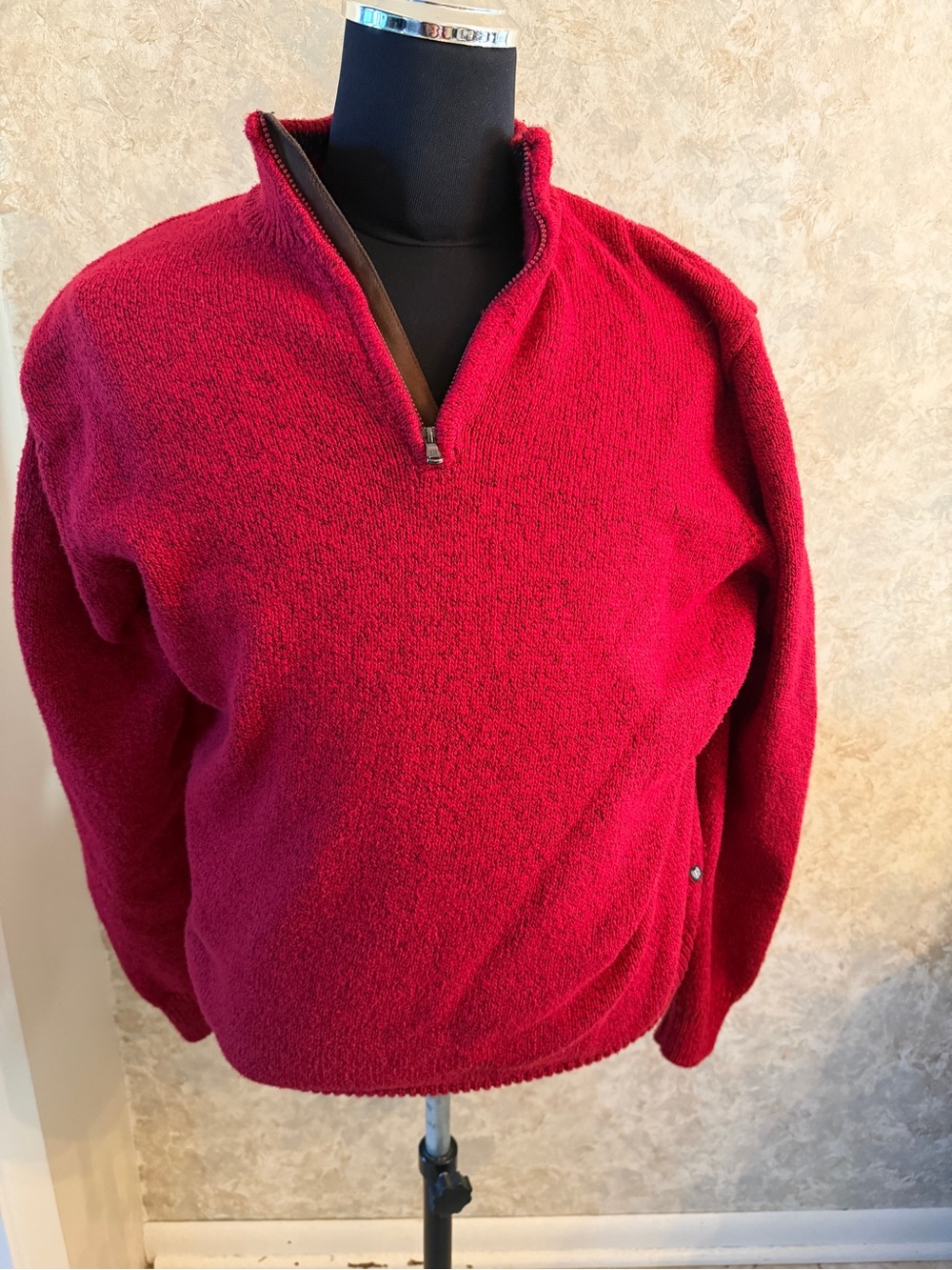 Chaps Men's Red Quarter-Zip Sweater